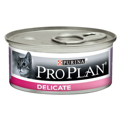 Purina Pro Plan Delicate – Pâtée chat dinde estomac sensible 85 g – La Passion Canine Maroc