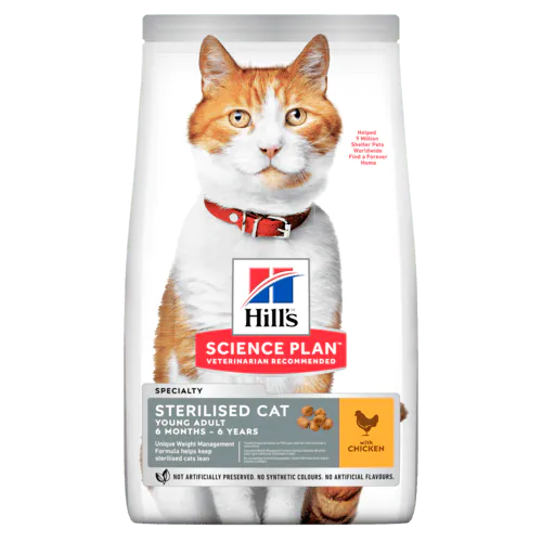 Hill's Science Plan Sterilised Cat – Croquettes chat stérilisé poulet 300 g