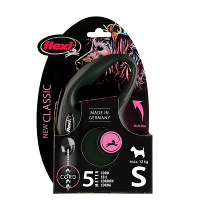 Flexi New Classic M – Laisse enrouleur cordon 5 m (max 12 kg) – La Passion Canine Maroc
