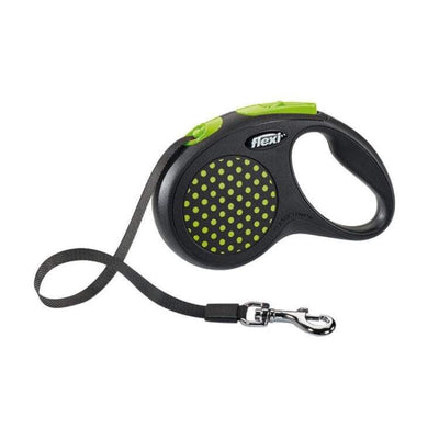 Flexi Design M – Laisse enrouleur sangle 5 m noir/vert – La Passion Canine Maroc