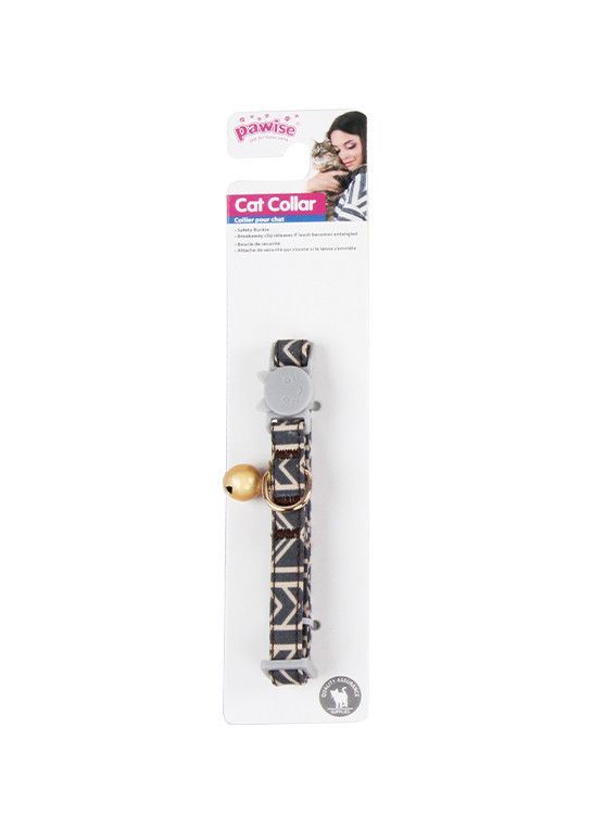 Pawise – Collier réglable pour chat noir avec clochette 30 cm