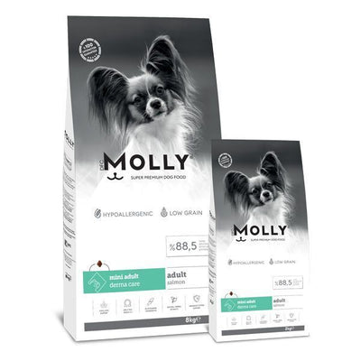 Molly Mini Adult Derma Care – Croquettes chien petite race saumon – La Passion Canine Maroc