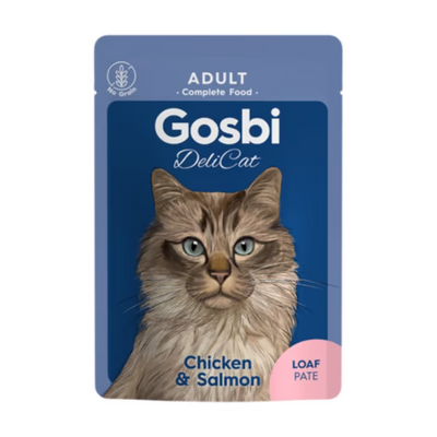 Gosbi DelicCat Adult – Pâté pour chat poulet et saumon 70 g – La Passion Canine Maroc