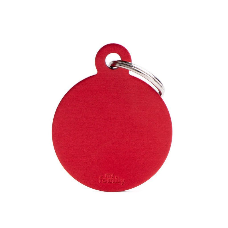 MyFamily – Grande médaille ronde rouge en aluminium