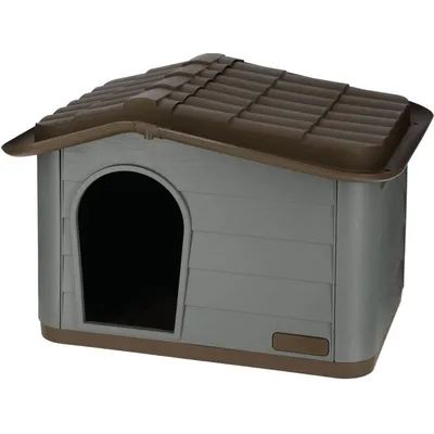 Niche pour chien et chat en plastique recyclé, effet bois