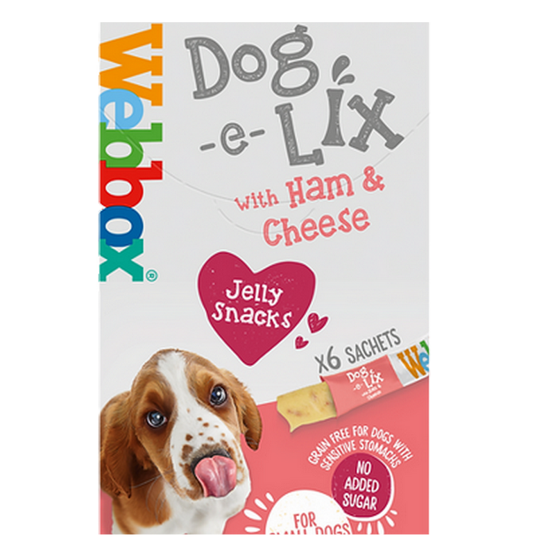 Webbox Dog-e-Lix Jelly – Friandise chien jambon et fromage 90 g