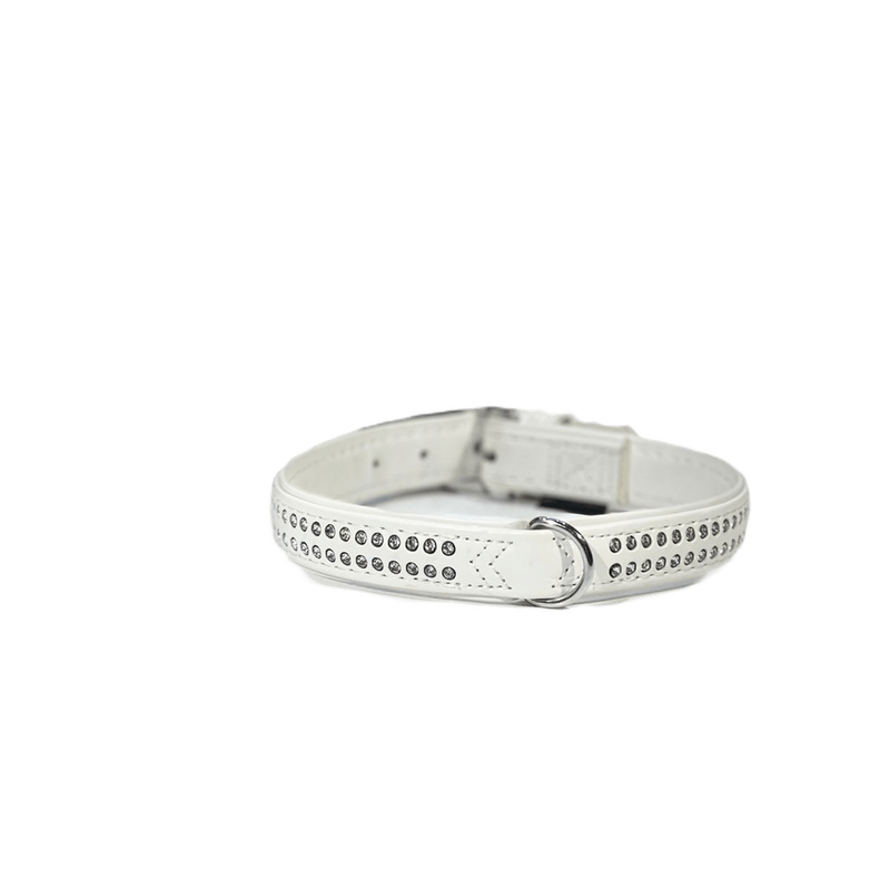 COLLIER REMBOURRÉ MONTE CARLO BLANC TAILLE M 45-22 CM