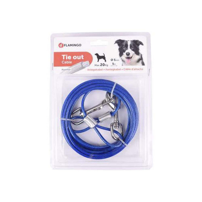 Cable De Niche chien Plastifier Bleu 5m 5mm