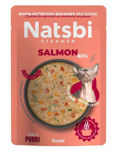 Natsbi – Aliment humide pour chat adulte au saumon 80 g – La Passion Canine Maroc