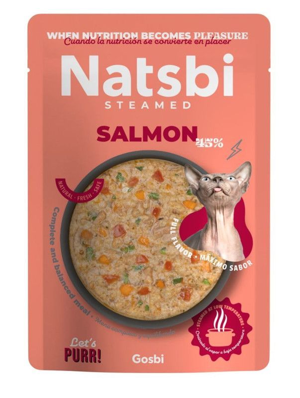 Natsbi – Aliment humide pour chat adulte au saumon 80 g