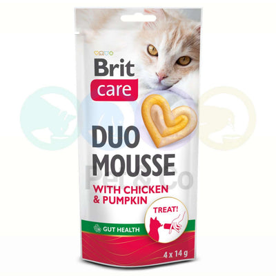 Brit Care Cat Mousse – Friandises chat poulet et citrouille 4 x 14 g – La Passion Canine Maroc