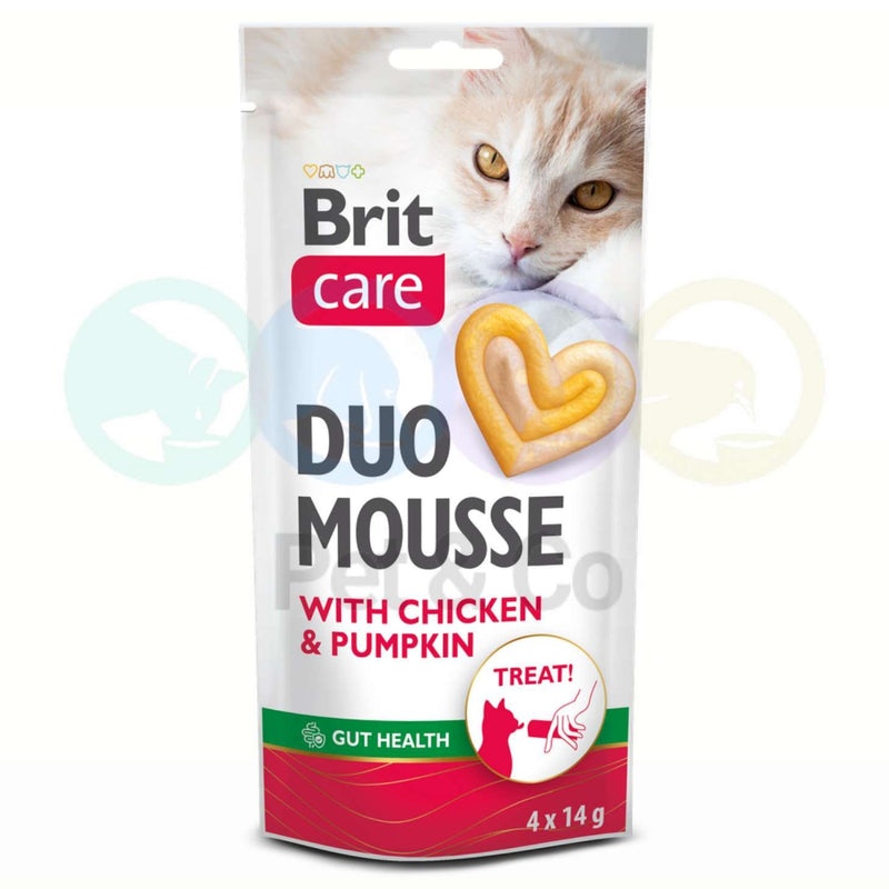 Brit Care Cat Mousse – Friandises chat poulet et citrouille 4 x 14 g