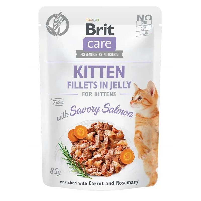 Brit Care Kitten – Filets en gelée au saumon pour chaton 85 g