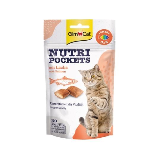 GimCat Nutri Pockets – Friandises chat au saumon 60 g