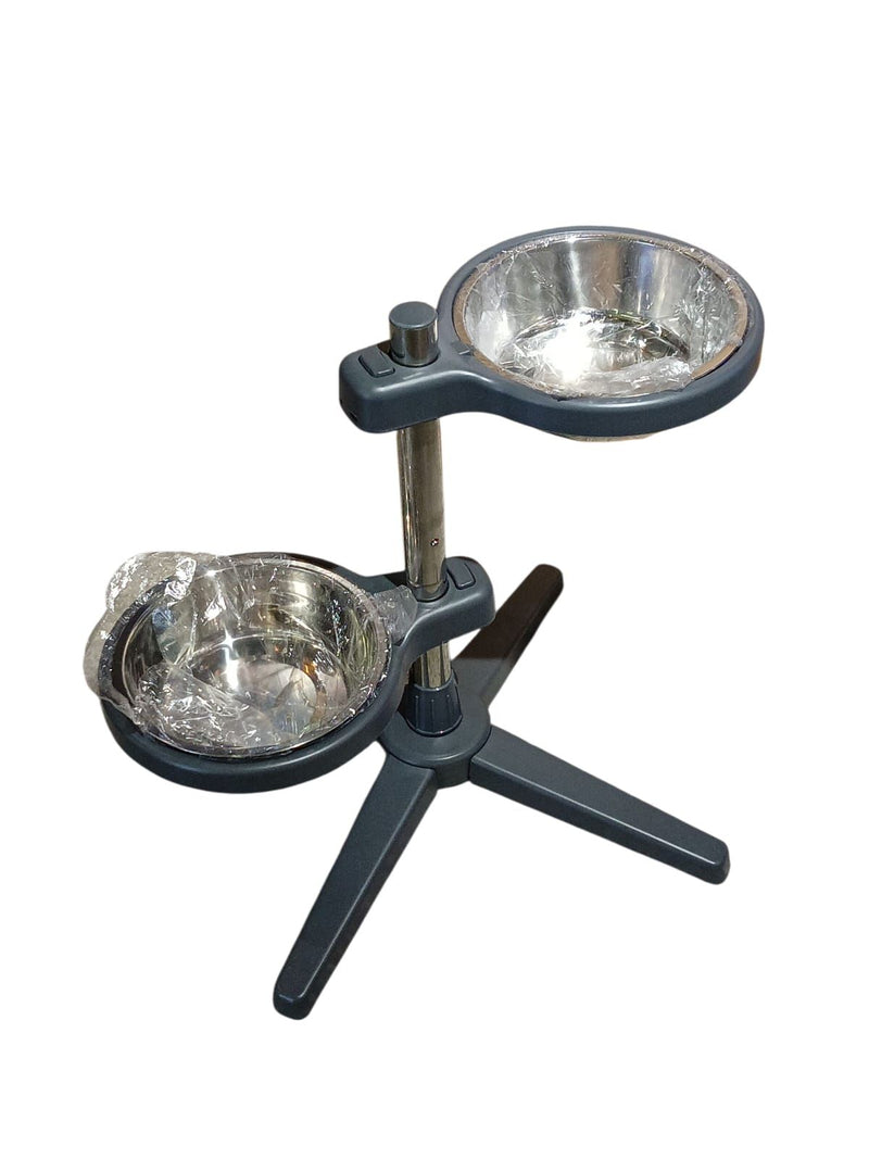 Double gamelle inox sur pied réglable pour chien