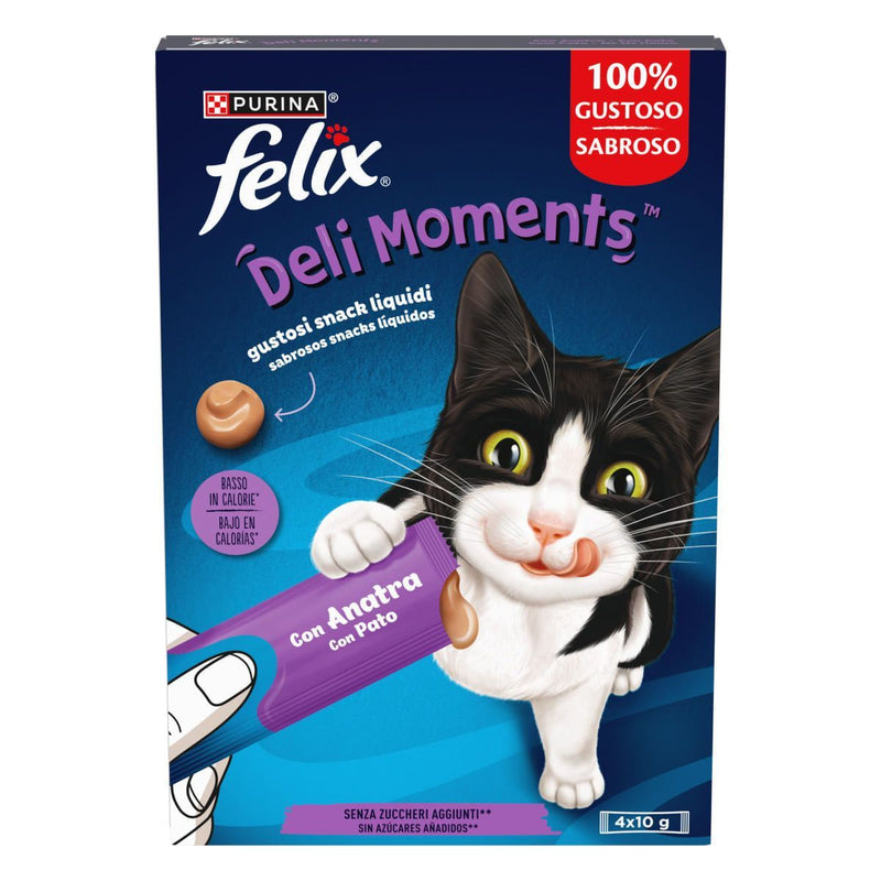 Felix Deli Moments – Friandises pour chat au canard 4x10 g