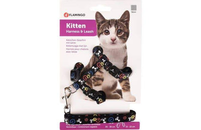 Harnais et laisse pour chaton motif souris noir 20-35 cm – La Passion Canine Maroc
