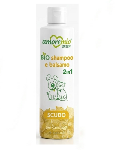 Amoremio Scudo – Shampoing et après-shampoing 2 en 1 bio chien 250 ml – La Passion Canine Maroc