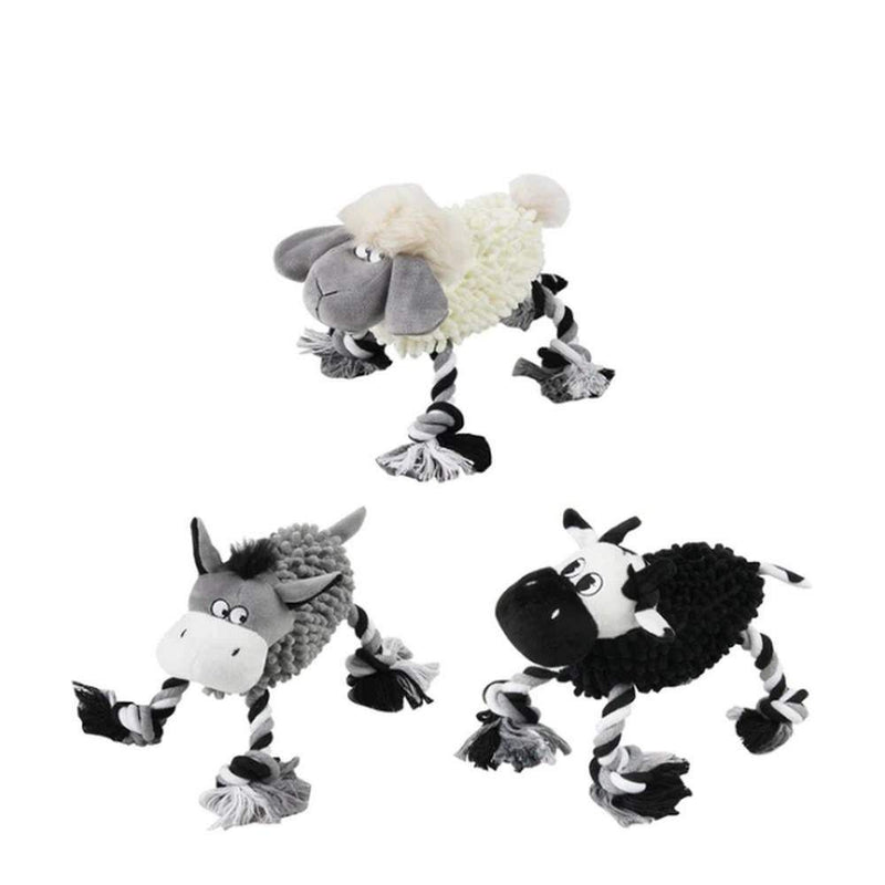 Pawise – Peluche animaux de la ferme pour chien 30x23x22 cm