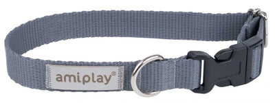 Amiplay – Collier chien taille XS gris – La Passion Canine Maroc