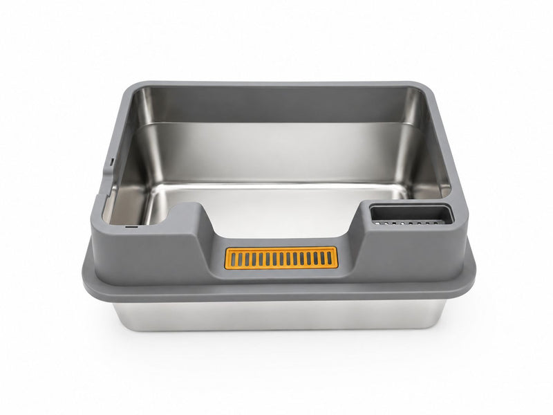 Bac à litière ouvert en inox