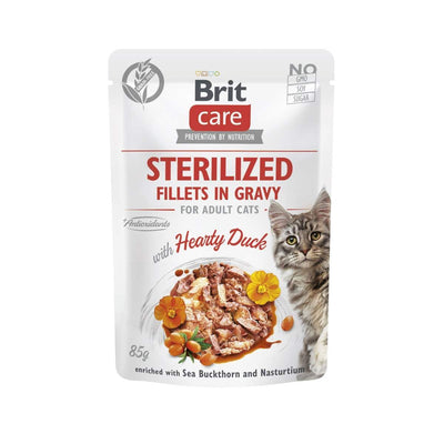Brit Care Cat Sterilized – Sachet chat canard en sauce 85 g – La Passion Canine Maroc