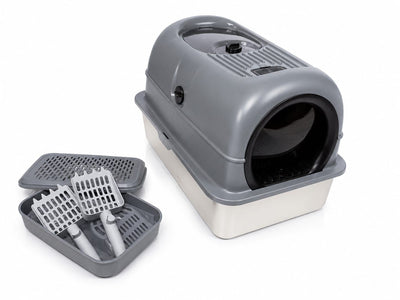 Bac à litière capsule en inox – La Passion Canine Maroc