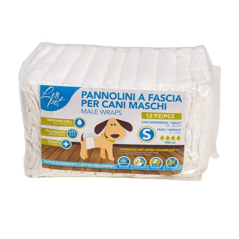 Leopet – Couches imperméables chien mâle taille XS, lot de 12
