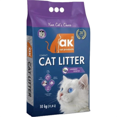 AK Litter – Litière agglomérante pour chat parfum lavande 10 kg – La Passion Canine Maroc