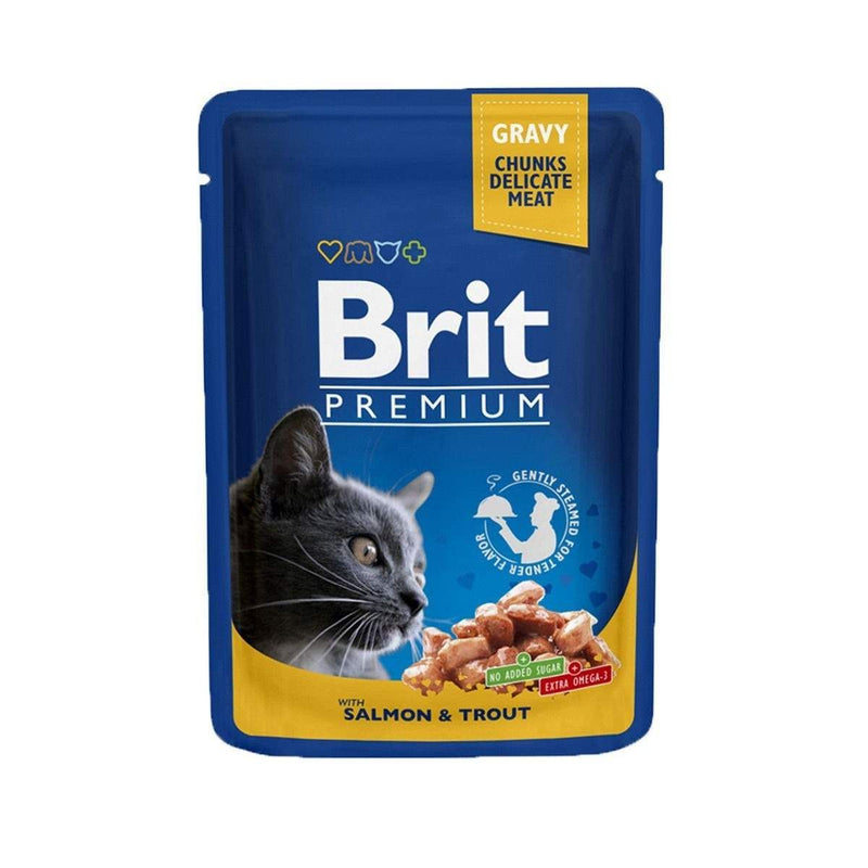 BRIT PATE POUR CHAT ADULT AU SALMON ET TROUT 100G