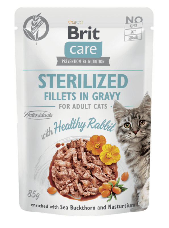 Brit Care Cat Sterilized – Sachet chat lapin en sauce 85 g