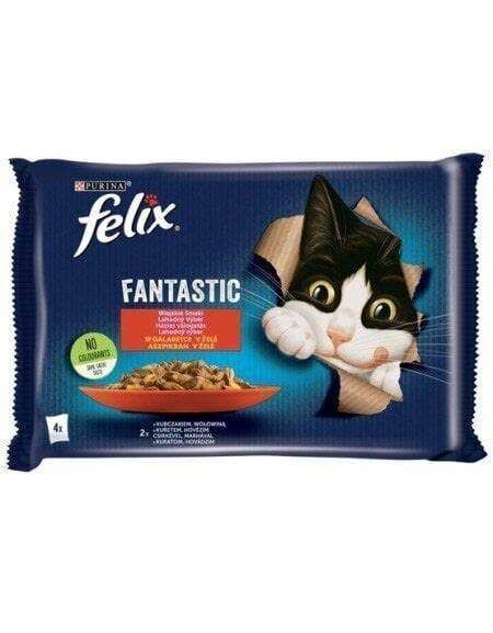 Felix – Pâtée chat adulte bœuf et poulet 4x85 g