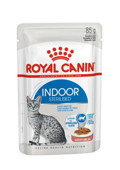 Royal Canin Indoor Sterilised – Pâtée chat d'intérieur stérilisé en sauce 85 g – La Passion Canine Maroc
