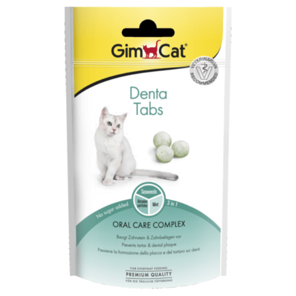 GimCat Denta-Tabs – Friandises dentaires chat à la menthe 40 g