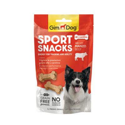 GimDog Sport Snacks – Friandises pour chien au bœuf 60 g – La Passion Canine Maroc