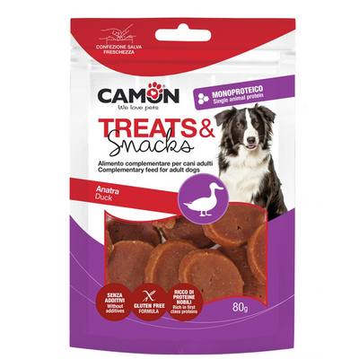 Camon – Friandises pour chien au canard 80 g – La Passion Canine Maroc