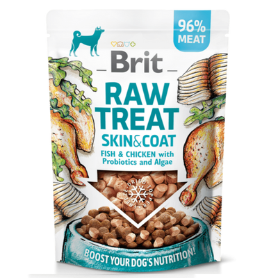 Brit Raw Treat Skin And Coat. Rehausseur de Go√ªt.(Poisson et Poulet)