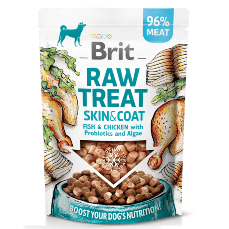 Brit Raw Treat Skin And Coat. Rehausseur de Go√ªt.(Poisson et Poulet)