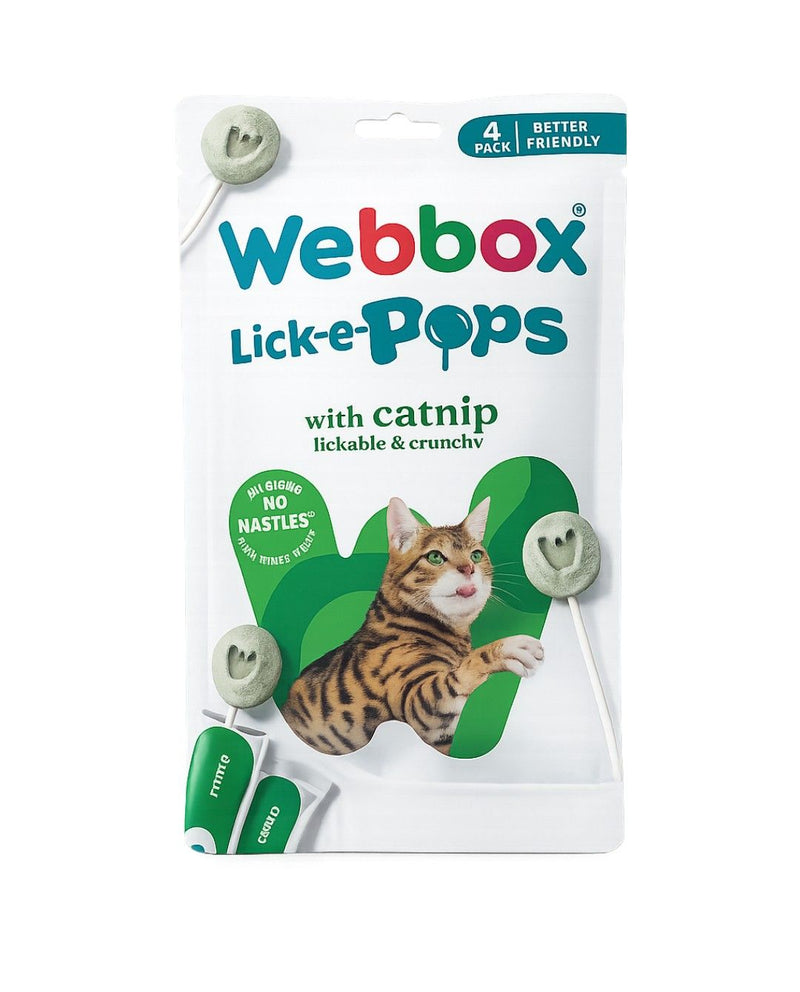 Webbox Lick-e-Pops – Friandises chat à l'herbe à chat x4