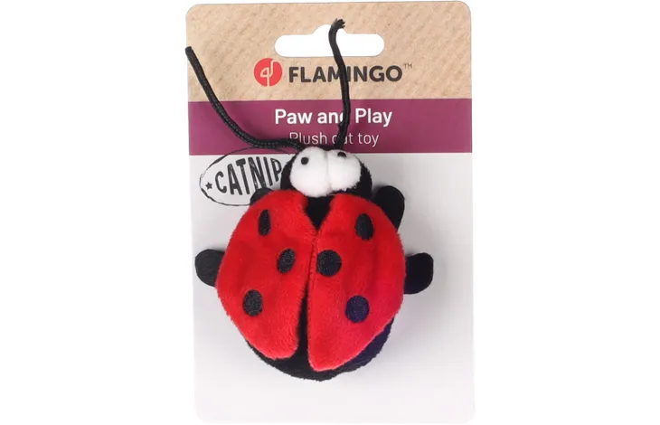 Flamingo Zingu – Jouet coccinelle pour chat rouge