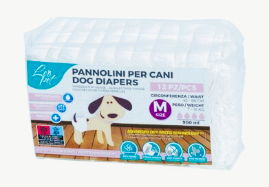Leopet – Couches jetables chienne taille M, lot de 12