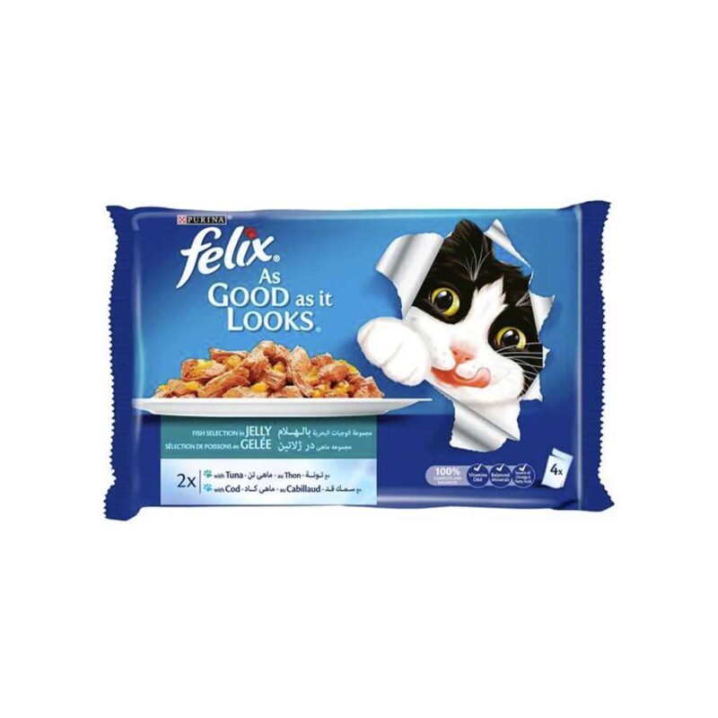 Chat Pâté Felix 4*85G Au Thon Et La Morue