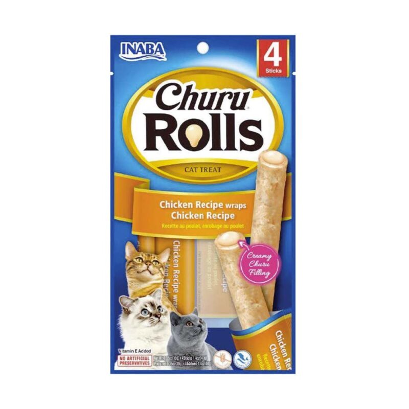 Churu Rolls Chicken pour chat 4 sticks